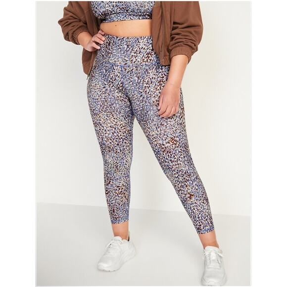 Women’s Funky Old Navy High-waisted 7/8 Power Press Compression Leggings Large - Picture 1 of 6